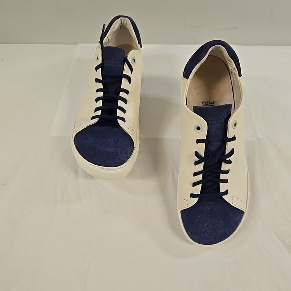 Birkenstock Bend Low Decon Pop Blue Eggshell Leather Sneaker W7.5 M6 EU38 EUC - Picture 10 of 12